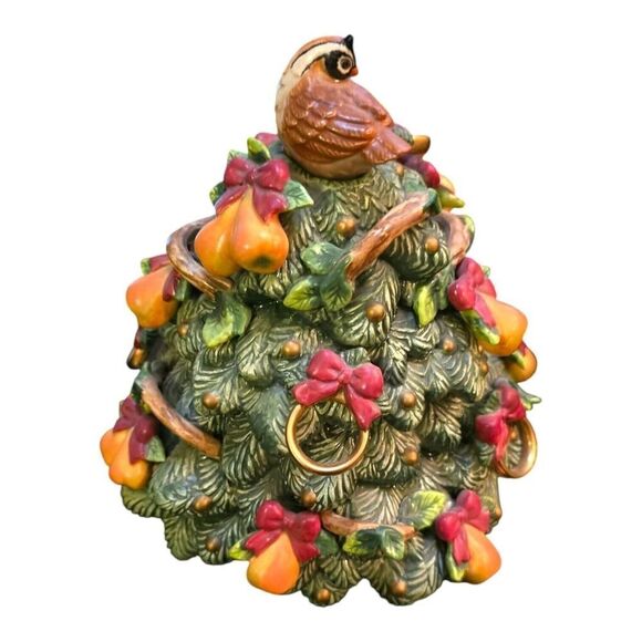 FITZ & FLOYD Twelve Days of Christmas Five Golden Rings Lidded Box Holiday - Picture 4 of 7